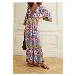 Alice + Olivia Lena Embroidered Floral Kimono Maxi Dress